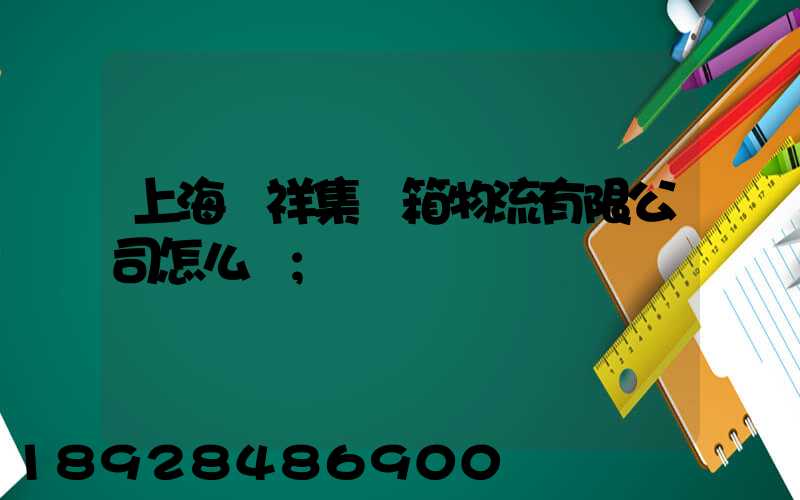 上海運祥集裝箱物流有限公司怎么樣