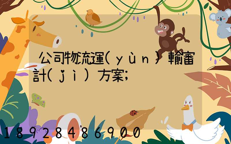 公司物流運(yùn)輸審計(jì)方案