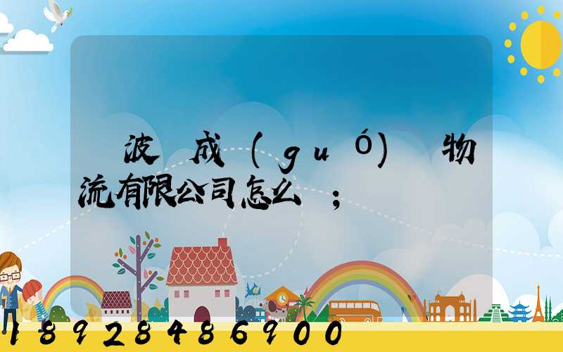寧波嶸成國(guó)際物流有限公司怎么樣