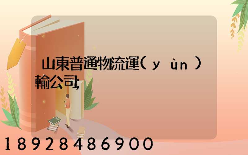 山東普通物流運(yùn)輸公司