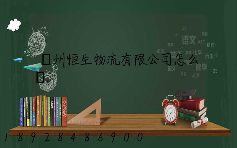 廣州恒生物流有限公司怎么樣
