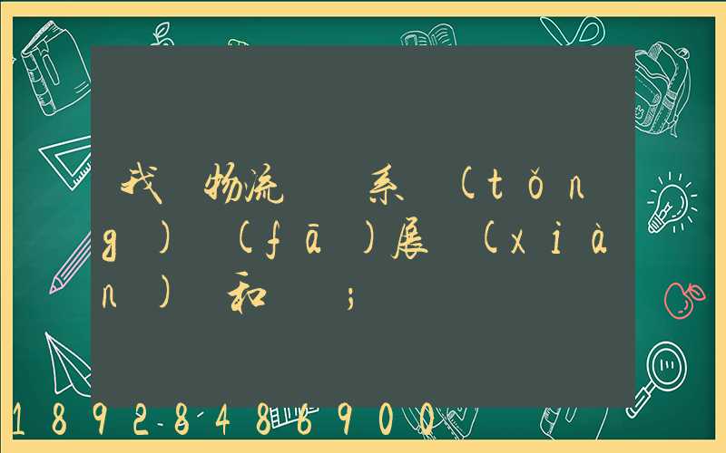 我國物流運輸系統(tǒng)發(fā)展現(xiàn)狀和趨勢