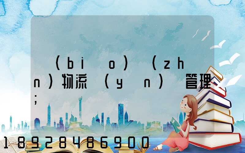 標(biāo)準(zhǔn)物流運(yùn)輸管理