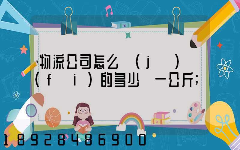 物流公司怎么計(jì)費(fèi)的多少錢一公斤